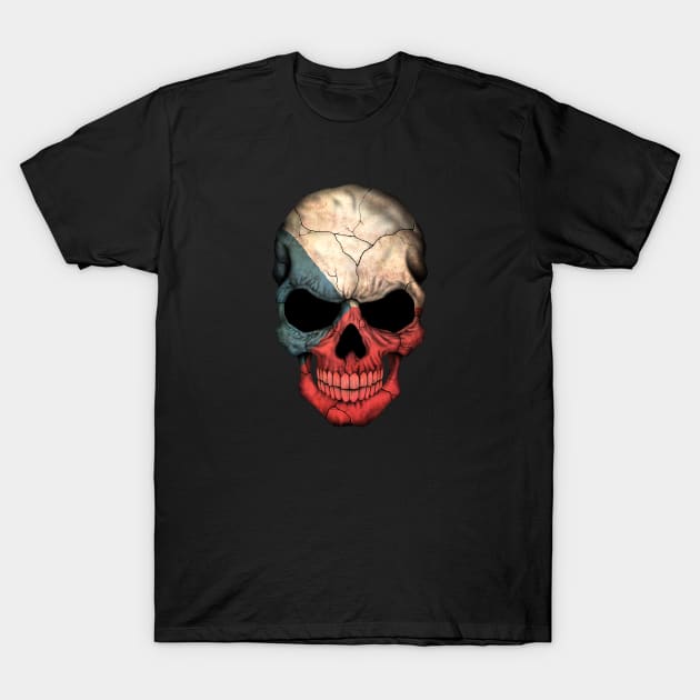 Czech Flag Skull T-Shirt by jeffbartels